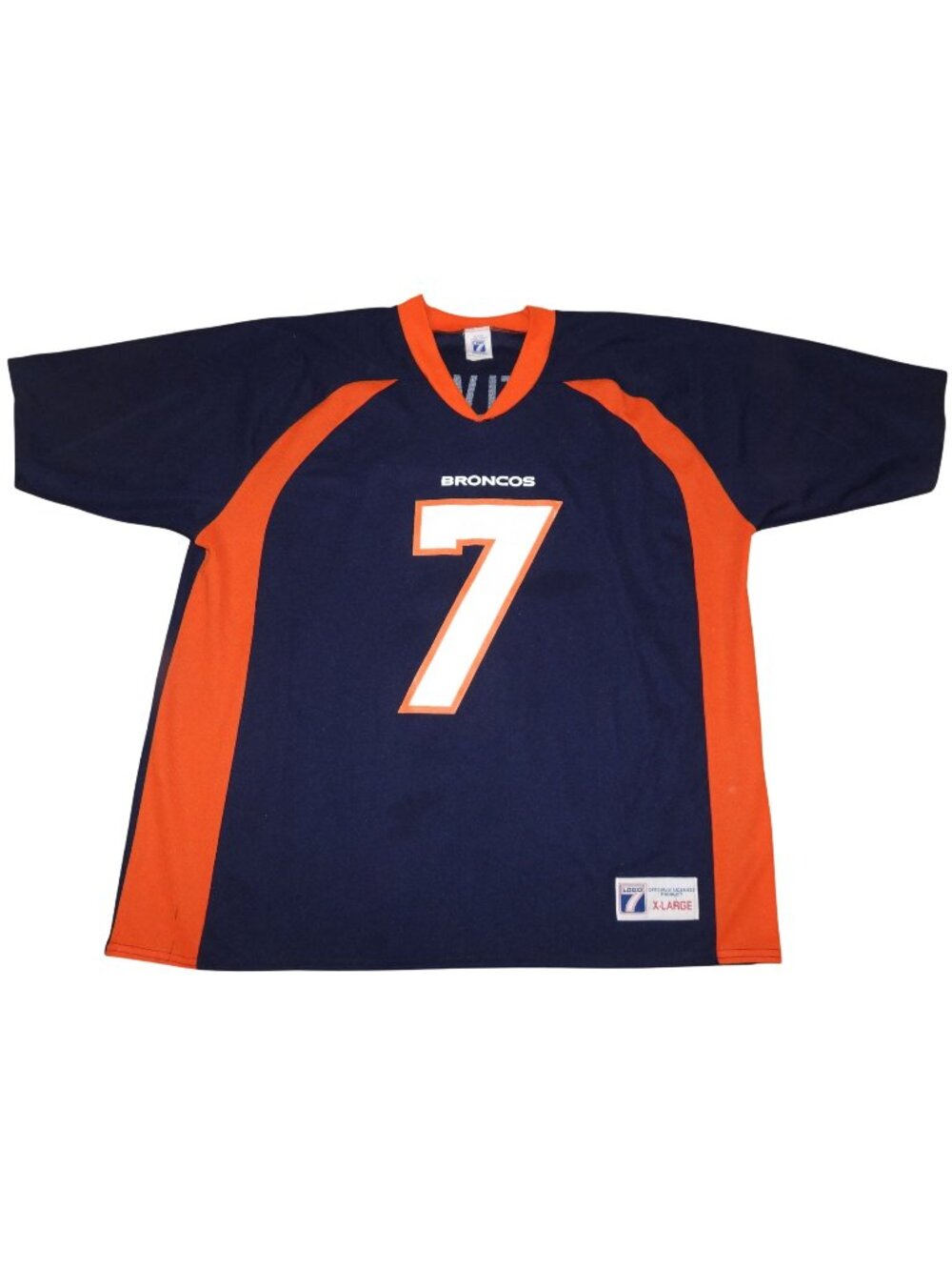 Vintage John Elway #7 Denver Broncos Jersey Logo 7 XL NFL VTG Blue Orange